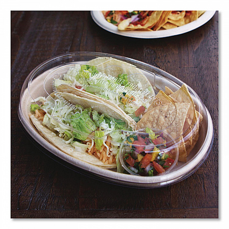 Fiber Bowls, Burrito Bowl, 18 oz, 8 x 5.3 x 1.6, Natural, Paper, 400/Carton (BOSCUBBSLFP)