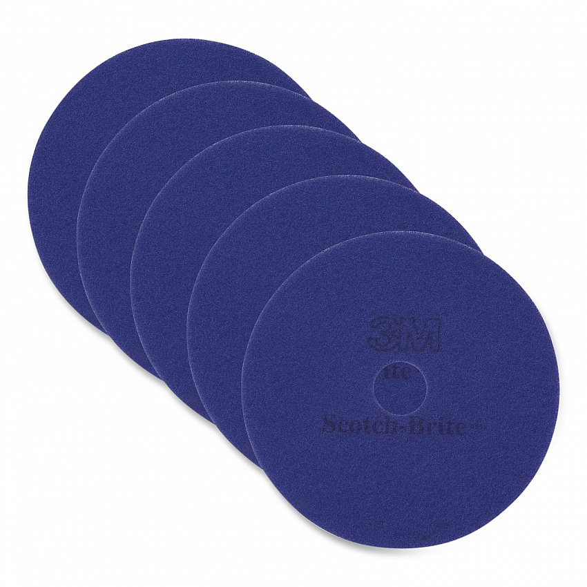 Clean and Shine Pad, 13" Diameter, Brown/Yellow, 5/Carton (09549)
