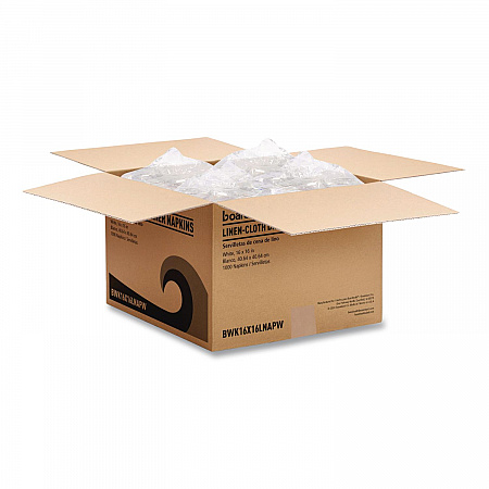 Linen-Feel Flat Napkins, 1-Ply, 16 x 16, White, 1,000/Carton (16X16LNAPW)