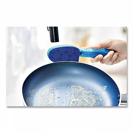 Scrub Dots Non-Scratch Dishwand, Blue, 4/Box (6904BX)