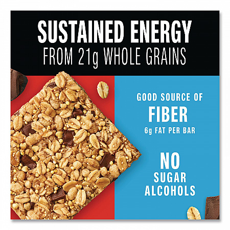 Healthy Grains Energy Dark Chocolate Chunk Bars, 1.4 oz Bar, 10/Box (67074)