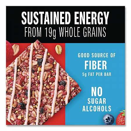 Healthy Grains Energy Mixed Berry Bars, 1.4 oz Bar, 10/Box (67073)