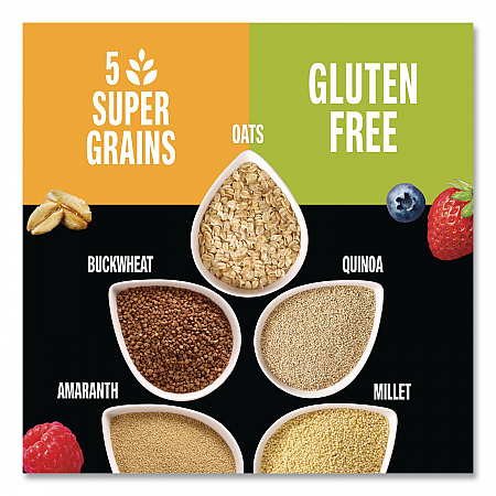 Healthy Grains Energy Mixed Berry Bars, 1.4 oz Bar, 10/Box (67073)