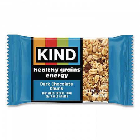 Healthy Grains Energy Dark Chocolate Chunk Bars, 1.4 oz Bar, 10/Box (67074)