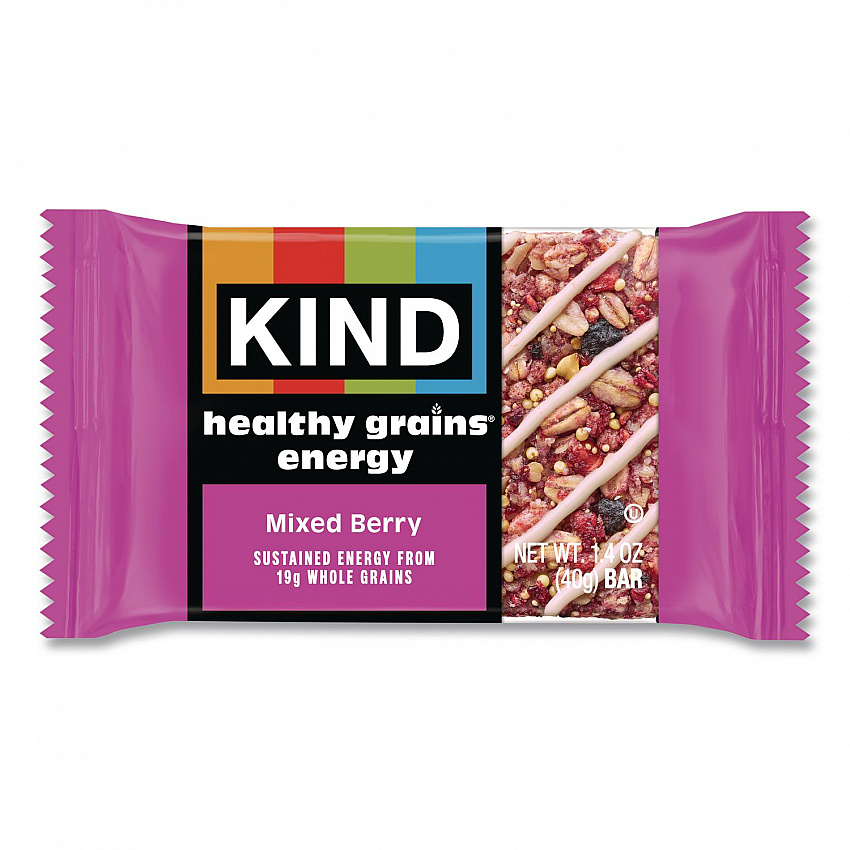 Healthy Grains Energy Mixed Berry Bars, 1.4 oz Bar, 10/Box (67073)