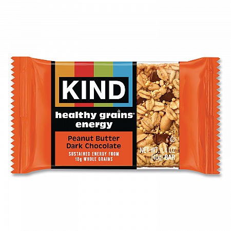 Healthy Grains Energy Peanut Butter Dark Chocolate Bars, 1.4 oz Bar, 10/Box (67075)