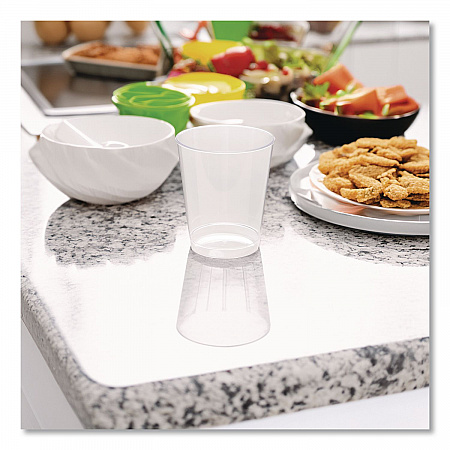 Comet Plastic Tumbler, Tall, 7 oz, Clear, 25/Pack, 20 Packs/Carton (T7T)