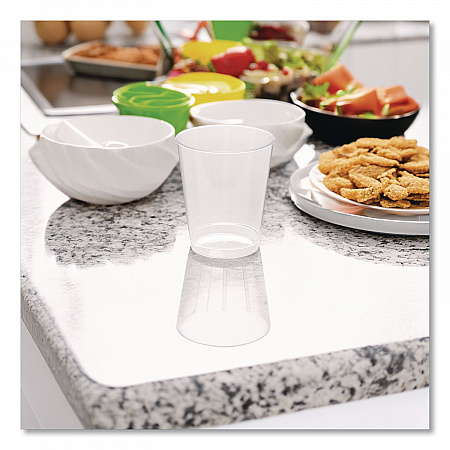 Comet Plastic Tumbler, Tall, 8 oz, Clear, 25/Pack, 20 Packs/Carton (T8T)