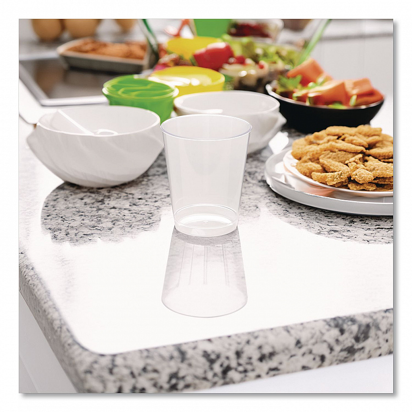 Comet Plastic Tumbler, Tall, 8 oz, Clear, 25/Pack, 20 Packs/Carton (T8T)