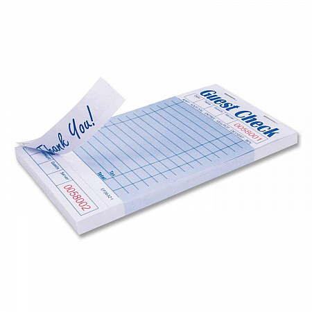 Guest Check Pad with Ruled Back, 15 Lines, One-Part (No Copies), 3.5 x 6.7, 50 Forms/Pad, 50 Pads/Carton (GC36321)