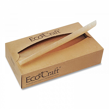 EcoCraft Interfolded Dry Wax Deli Sheets, 6 x 10.75, Natural, 1,000/Box, 10 Boxes/Carton (010001)