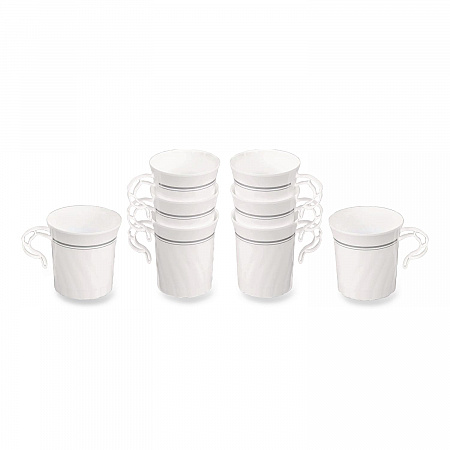 Classicware Plastic Coffee Mugs, 8 oz, White, 8/Pack, 24 Packs/Carton (RSCWM8248W)