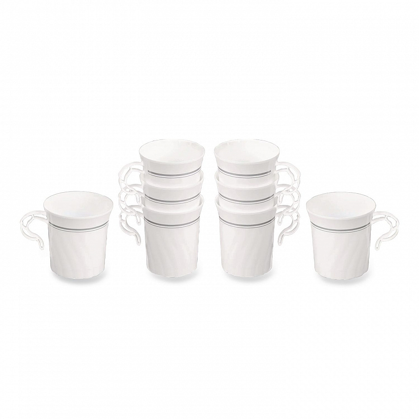 Classicware Plastic Coffee Mugs, 8 oz, White, 8/Pack, 24 Packs/Carton (RSCWM8248W)