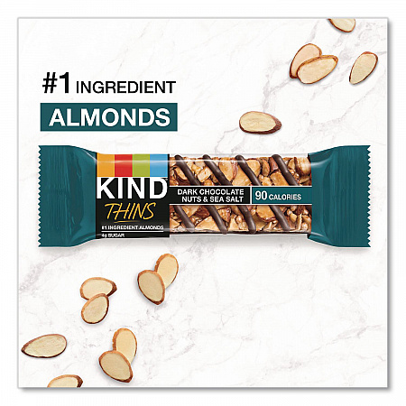 Thins Dark Chocolate Nuts and Sea Salt/Caramel Almond and Sea Salt Variety Pack, 0.74 oz Bar, 20/Box (41888)