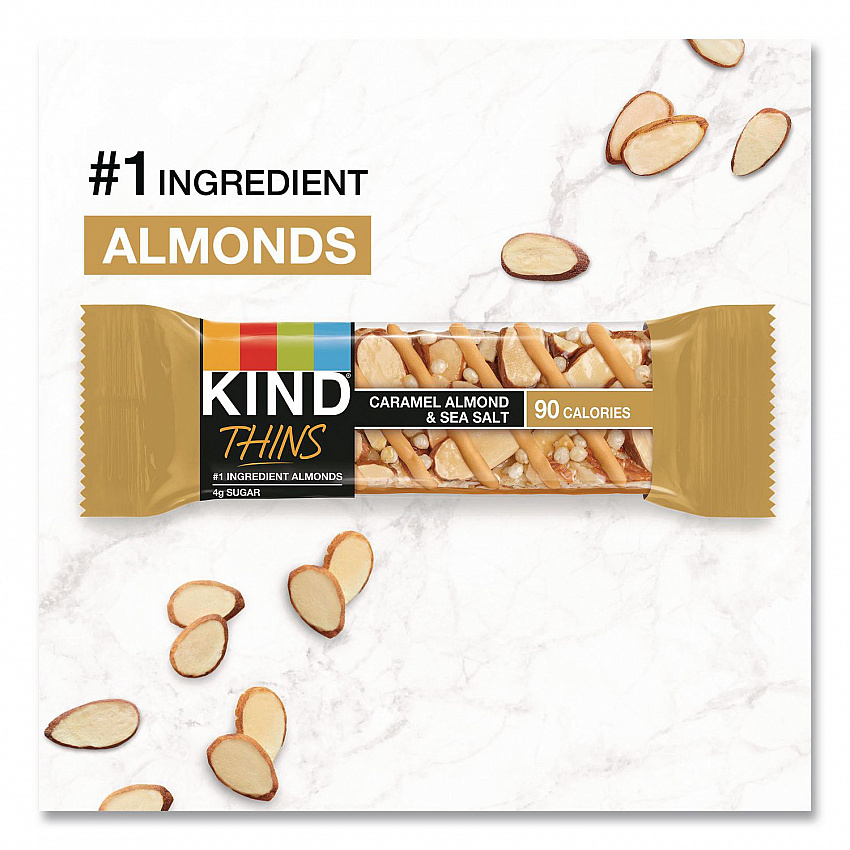 Thins Dark Chocolate Nuts and Sea Salt/Caramel Almond and Sea Salt Variety Pack, 0.74 oz Bar, 20/Box (41888)