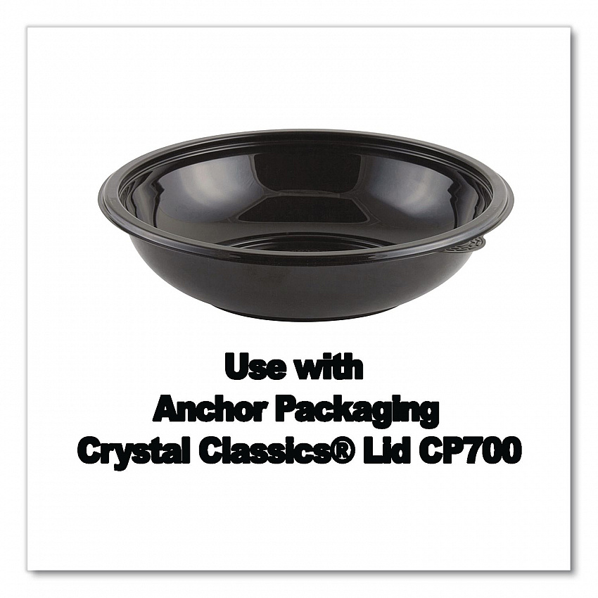 Crystal Classics Bowl, 32 oz, 8.5" Diameter x 2.14" h, Black, Plastic, 300/Carton (4548432)