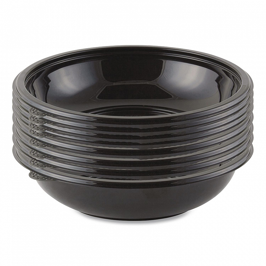 Crystal Classics Bowl, 32 oz, 8.5" Diameter x 2.14" h, Black, Plastic, 300/Carton (4548432)