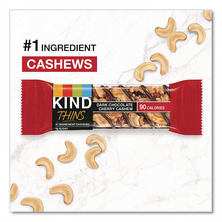 Thins Peanut Butter Dark Chocolate and Dark Chocolate Cherry Cashew Variety Pack, 0.74 oz Bar, 20/Box (41891)