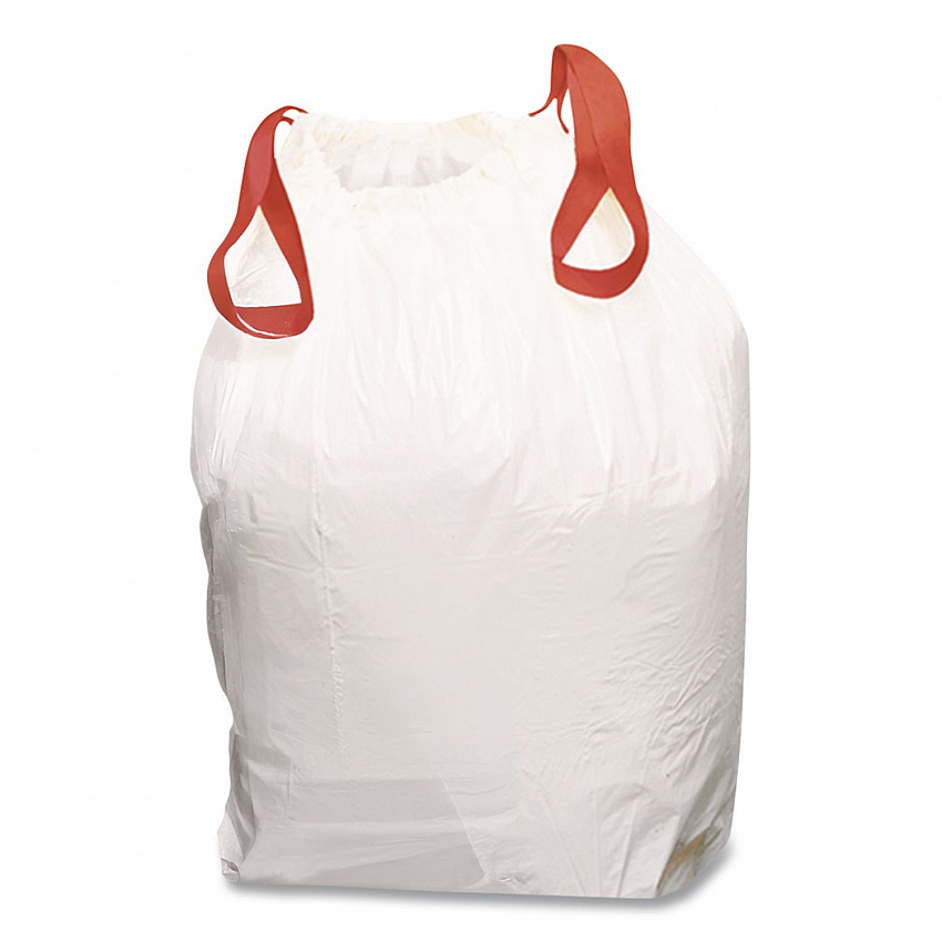 Drawstring Kitchen Bags, 13 gal, 24" x 27.38", White, 50/Box (HAB6DK50)