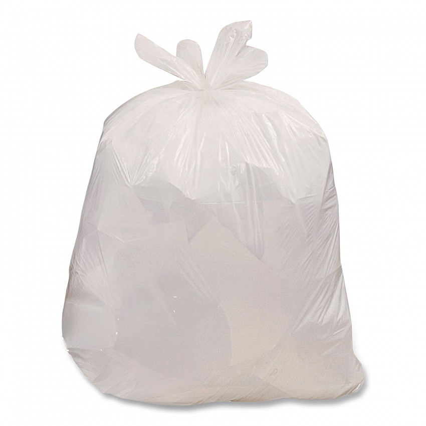 Super Value Pack Can Liners, 13 gal, 0.6 mil, 23.75" x 28", White, 100 Bags/Box, 6 Boxes/Carton (HAB6FK100CT)