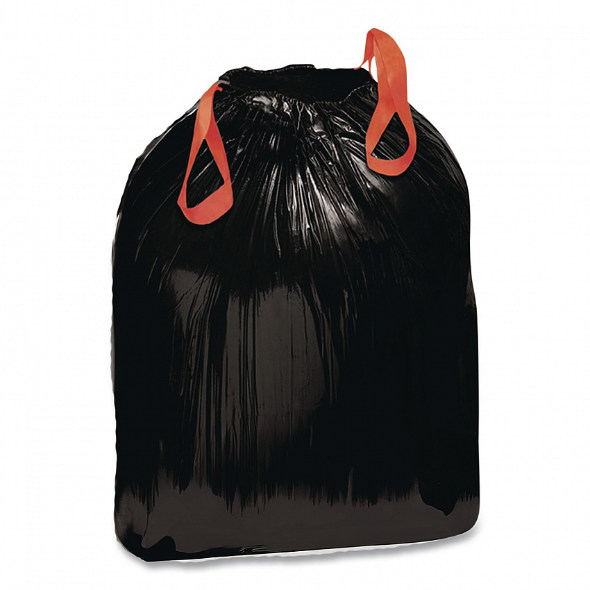 Heavy-Duty Trash Bags, Drawstring, 33 gal, 1.2 mil, 33.5" x 38", Black, 25 Bags/Roll, 6 Rolls/Box (1DTL150)