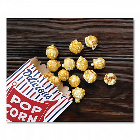 Pinch-Bottom Paper Popcorn Bag, Delicious Popcorn: Circus Clown Icon Labeling, 4