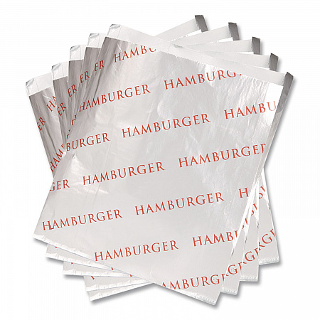 Foil Single-Serve Bags, Hamburger Labeling, 6