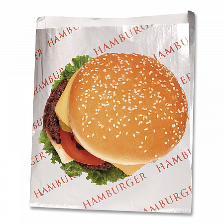 Foil Single-Serve Bags, Hamburger Labeling, 6