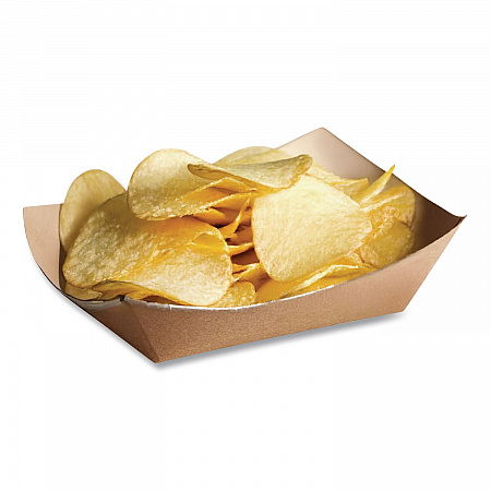 EcoCraft Food Trays, 2 lb Capacity, 6.5 x 1.63 x 1.63, Natural, Paper, 1,000/Carton (300697)