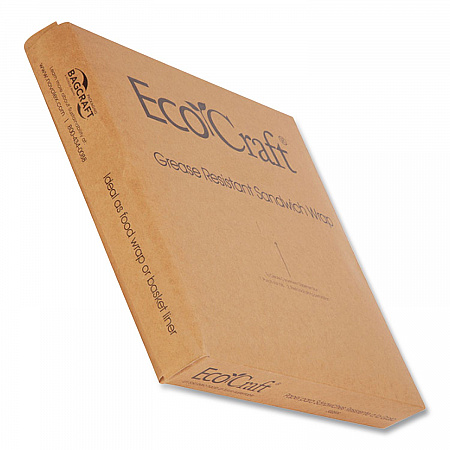 EcoCraft Grease-Resistant Paper Wraps and Liners, 14 x 14, Natural, 1,000/Box, 4 Boxes/Carton (300899)