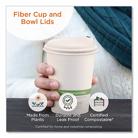Fiber Lids for Bowls, Fits 8 oz Bowls, 3.7