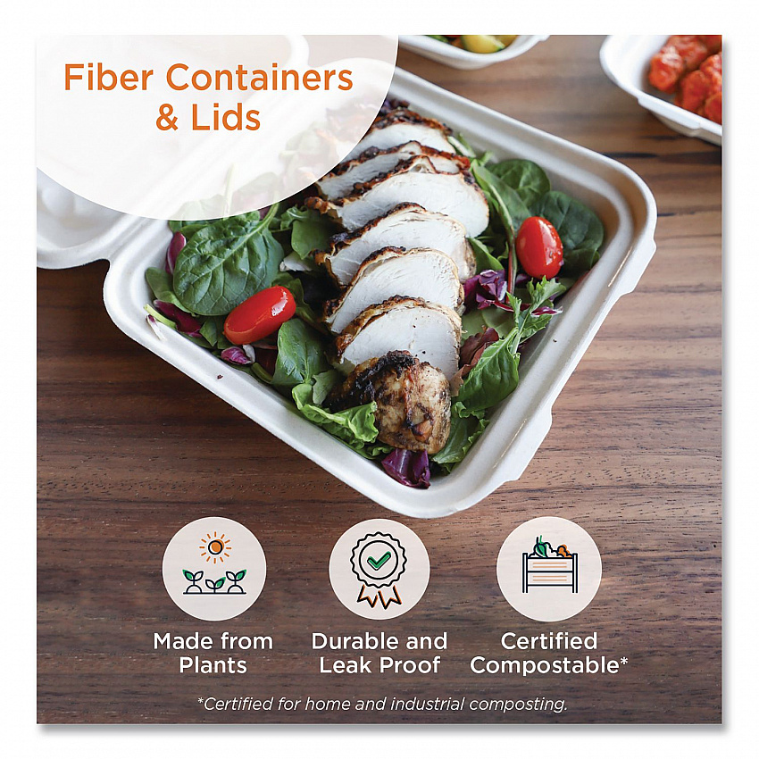 Fiber Lids for Fiber Containers, 8.9 x 6.9 x 0.4, Natural, Paper, 400/Carton (CTLSCU3LF)
