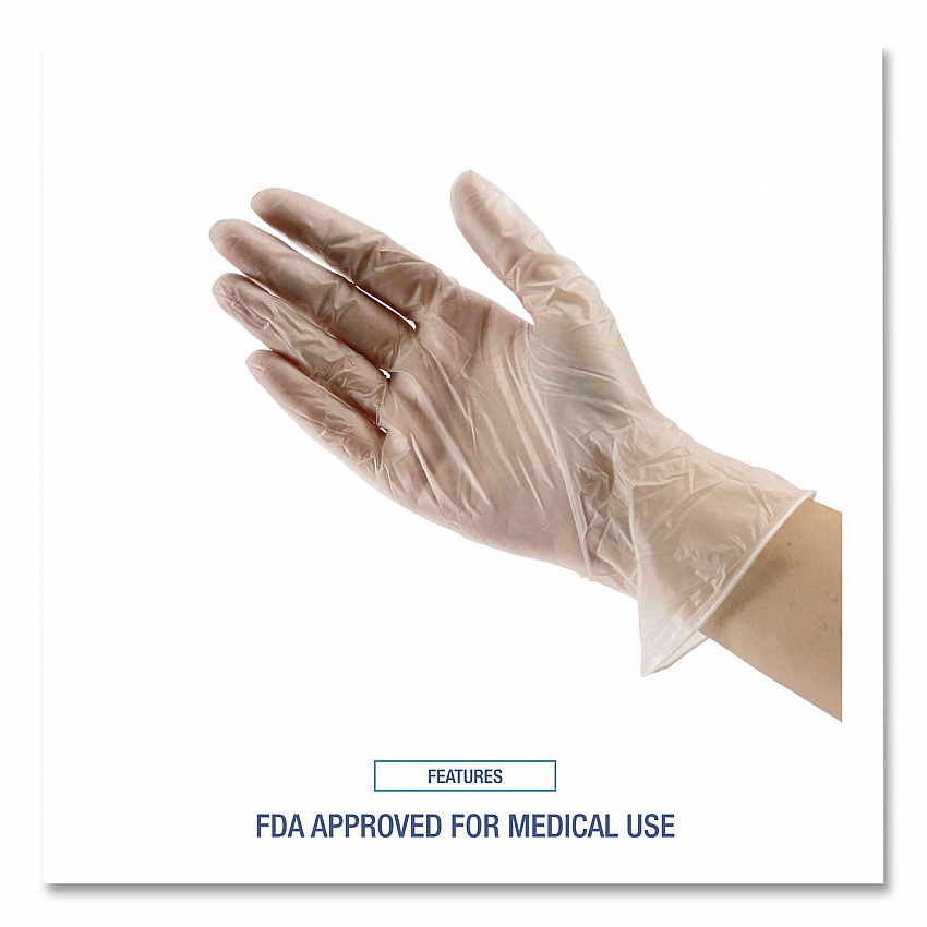 General Purpose Vinyl Gloves, Powder-Free, X-Large, 2.6 mil Thick, 9.5" Long, Clear, 100/Box (365XLBX)