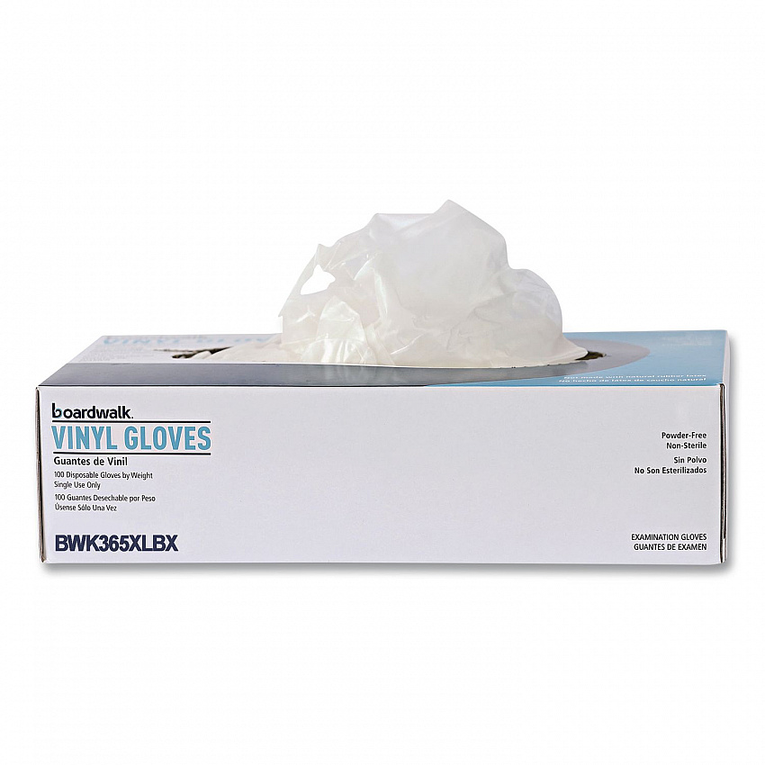 General Purpose Vinyl Gloves, Powder-Free, X-Large, 2.6 mil Thick, 9.5" Long, Clear, 100/Box (365XLBX)