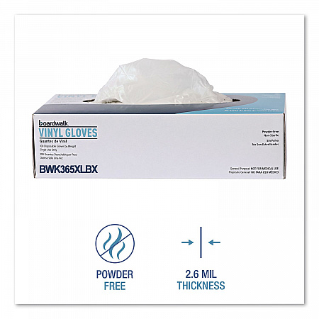 General Purpose Vinyl Gloves, Powder-Free, X-Large, 2.6 mil Thick, 9.5