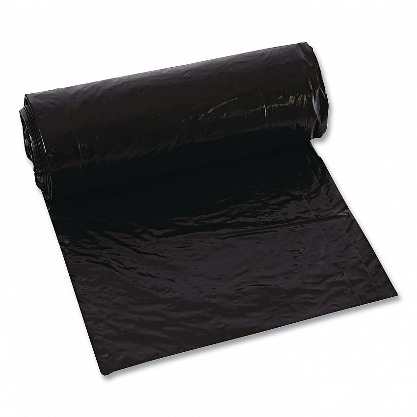 Low-Density Can Liners, 45 gal, 1.6 mil, 23" x 46", Black, Flat Pack, 100/Carton (ML4046X)