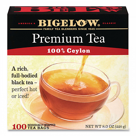 Single Flavor Tea, Premium Ceylon, 100 Bags/Box (00351)