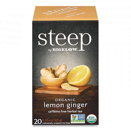 steep Tea, Lemon Ginger, 1.6 oz Tea Bag, 20/Box (17704)