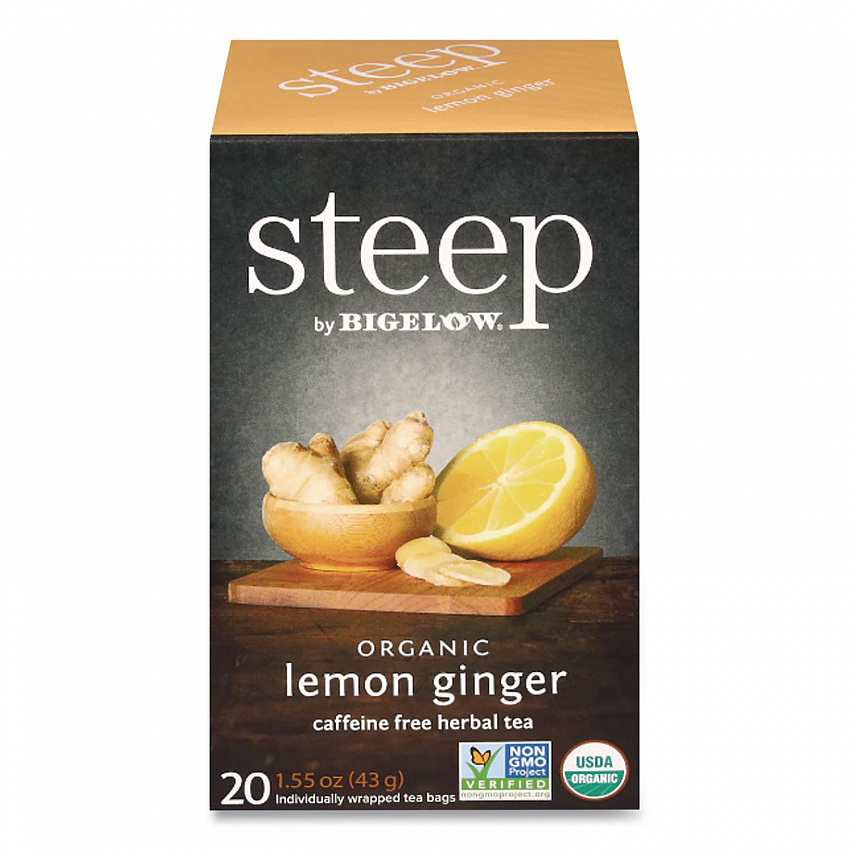 steep Tea, Lemon Ginger, 1.6 oz Tea Bag, 20/Box (17704)