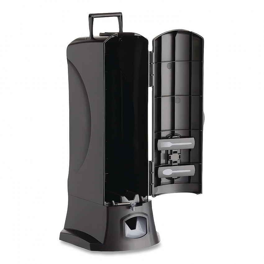 Utensil Dispenser, Holds 100 Knives, 10.22 x 12.5 x 23.75, Black (56101100)