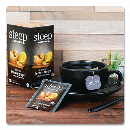 steep Tea, Lemon Ginger, 1.6 oz Tea Bag, 20/Box (17704)