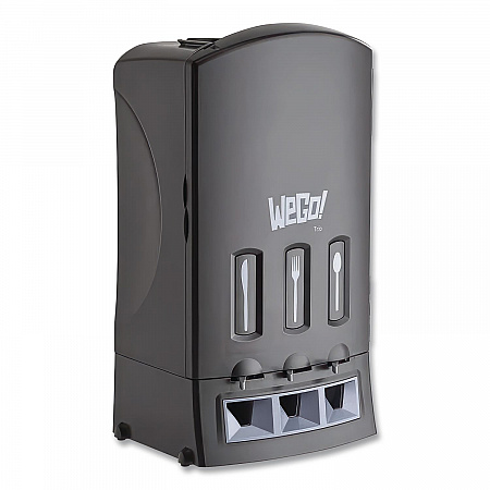 Trio Utensil Dispenser, Holds 100 Forks/100 Knives/100 Spoons, 13.39 x 15.75 x 23.62, Black (56102200)