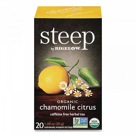 steep Tea, Chamomile Citrus Herbal, 1 oz Tea Bag, 20/Box (17707)