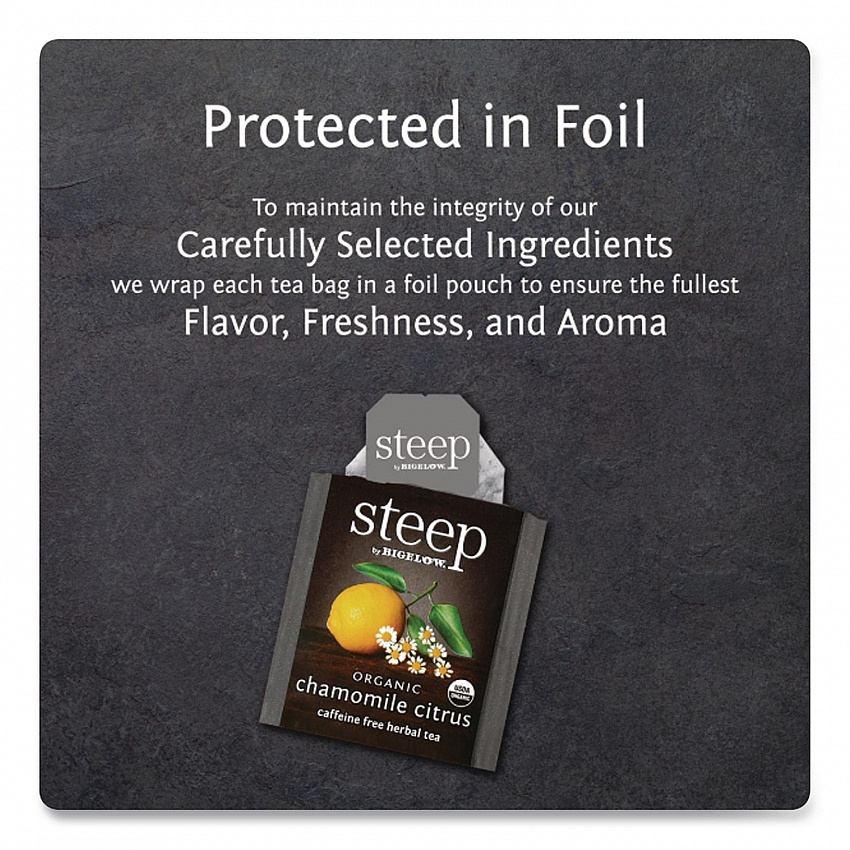 steep Tea, Chamomile Citrus Herbal, 1 oz Tea Bag, 20/Box (17707)