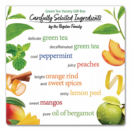 Green Tea Assortment, Tea Bags, 64/Box, 6 Boxes/Carton (30568CT)