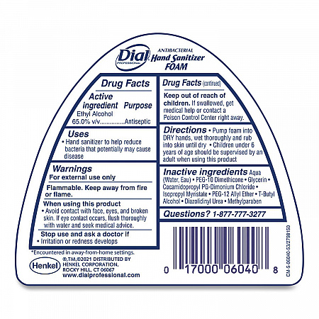 Antibacterial Foam Hand Sanitizer, 15.2 oz Pump Bottle, Fragrance-Free, 4/Carton (06040)