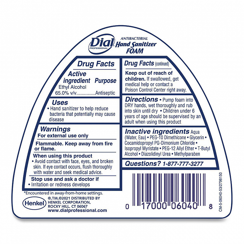 Antibacterial Foam Hand Sanitizer, 15.2 oz Pump Bottle, Fragrance-Free, 4/Carton (06040)