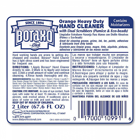 Orange Heavy Duty Hand Cleaner Refill, Citrus Scent, 2 L, 4/Carton (10991CT)