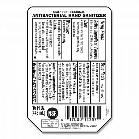 Antibacterial Gel Hand Sanitizer Refill for Versa Dispenser, Fragrance-Free, 15 oz, 6/Carton (12258CT)