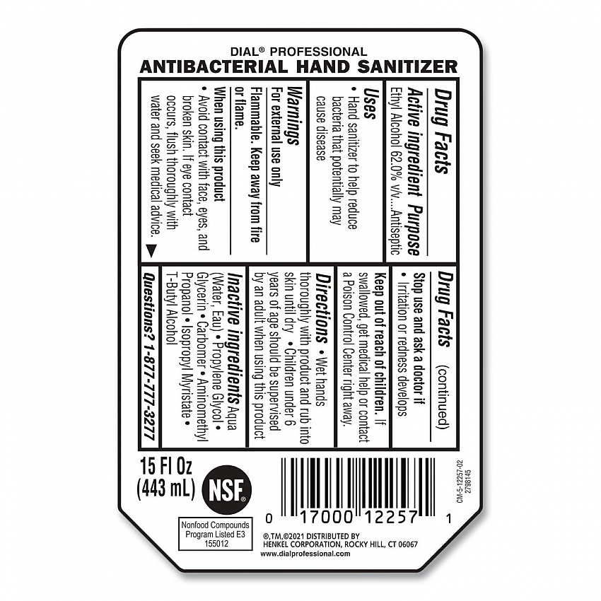 Antibacterial Gel Hand Sanitizer Refill for Versa Dispenser, Fragrance-Free, 15 oz, 6/Carton (12258CT)